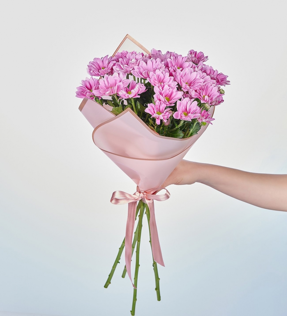 Pembe papatya buketi