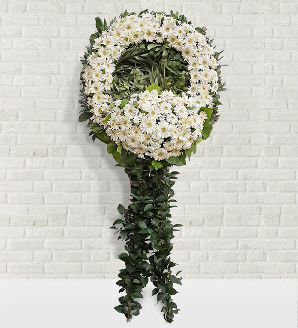 Beyaz Gerbera Cenaze Çelengi