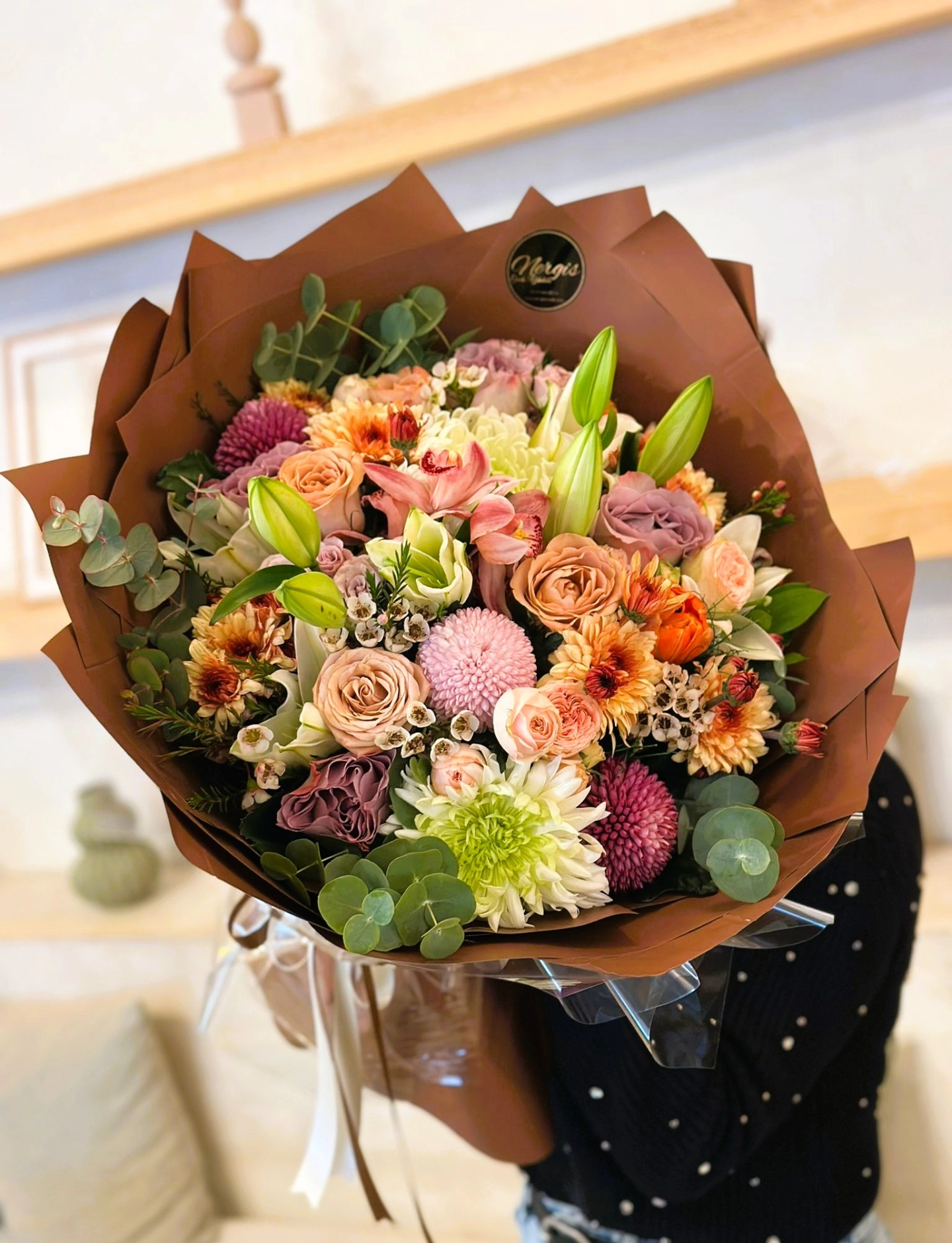 Elegance kahve naturel buket
