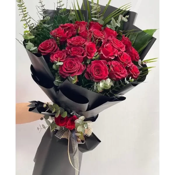 21 kırmızı gül buketi