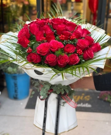 30 Kırmızı gül buketi