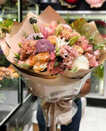 Elegance kahve naturel buket