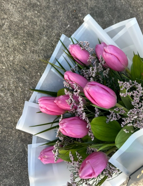10 pembe lale buketi