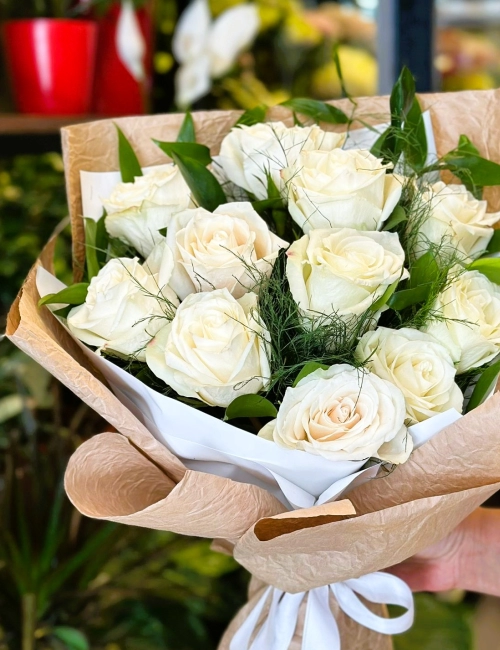 11 Beyaz Gül Buketi