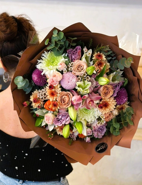 Elegance kahve naturel buket