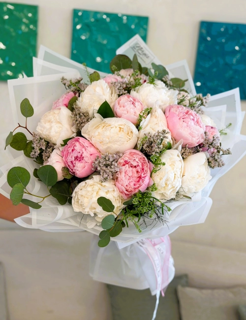 Pembe Beyaz Şakayik buketi