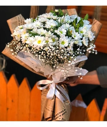 Beyaz papatya buketi 